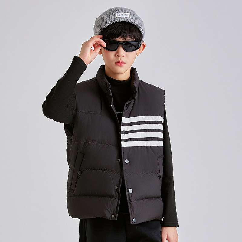 雅鹿儿童加厚羽绒马甲背心外穿男童女童2025冬季新款