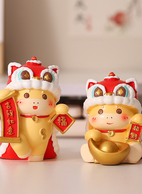 醒狮马年吉祥物手机支架摆件