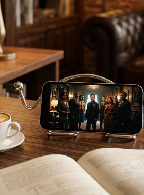 象形极简懒人追剧手机支架摆件