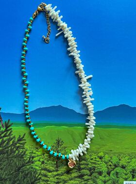 明星同款澳洲设计师原创小众品牌天然珊瑚拼接项链