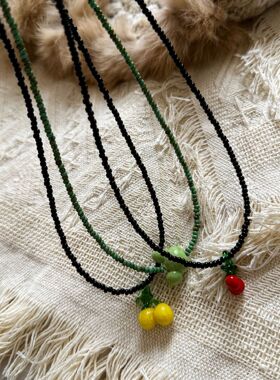 韩国进口yellowwon东大门水晶珠链串珠糖果色花朵项链锁骨链甜美