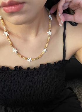 : YH-JY 跳舞海星手作天然松石五角星造型度假小众锁