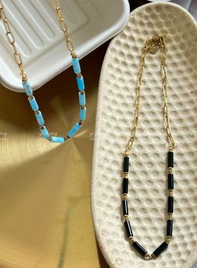 美拉德风小众复古设计竹节项链女轻奢高级感2025新款锁骨链颈链