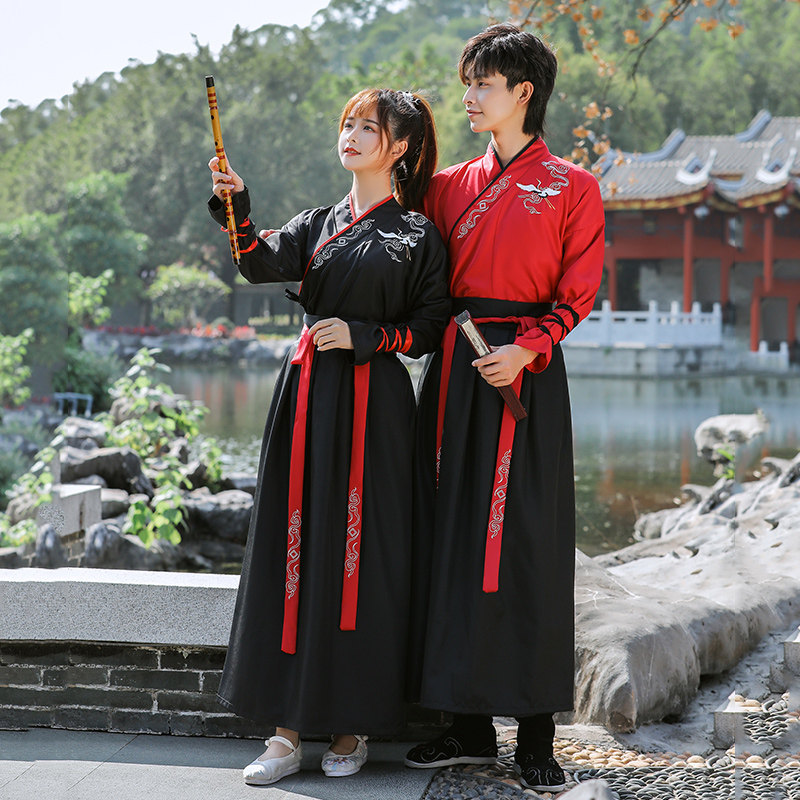 武侠风女中国风交领齐腰襦裙汉服 澳东秀民族服装/舞台装