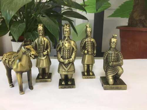 兵马俑摆件陕西特色工艺品金属创意出国礼品送老外西安旅游纪念品 - 图0