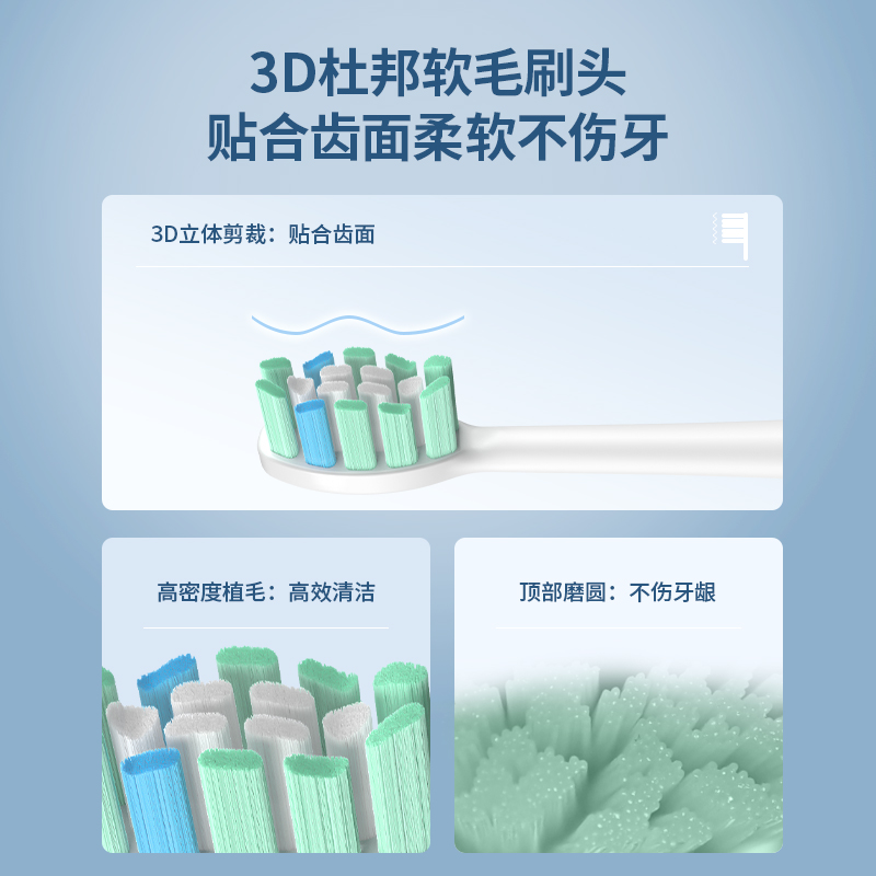 澳松适用ZR电动牙刷头替换福派博炫KKC牙刷头声波软毛通用Z3/Z5Z7