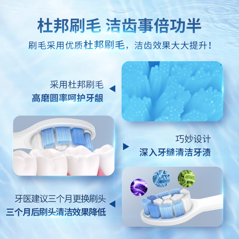 澳松适配博皓电动牙刷头T38/T33/T31/2995/2403软毛通用替换刷头