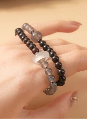 扶摇直上双圈手串国风小众小叶紫