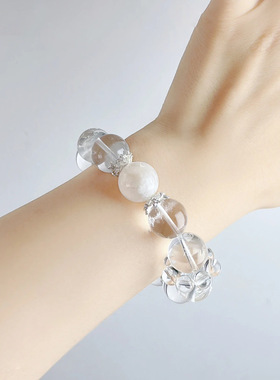 【一顺百顺】天然水晶手链透明白