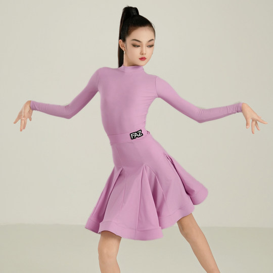 FAZ儿童拉丁高端舞服拉丁舞规定服装少儿拉丁舞服女童比赛表演服