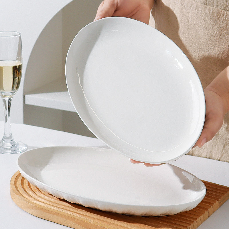 鱼盘家用2026新款蒸鱼专用盘子高级感釉下彩椭圆装鱼碟釉下彩菜盘,淘宝优惠券,粉丝福利购,淘宝优惠卷