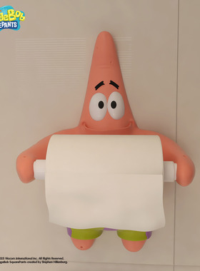 2025新款海绵宝宝派大星周边客厅壁挂式无芯卷纸架厨房专用实用款