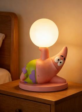 比奇堡海绵宝宝派大星周边儿童床头柜夜间起夜不刺眼防近视拍拍灯