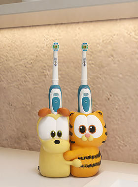 卡通免打孔壁挂式置物架高颜值卫生间加菲猫欧迪牙刷收纳生活用品