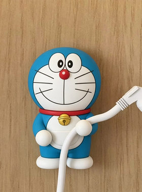 叮当猫无痕胶挂钩厨房电器电源线收纳架免打孔数据线固定挂钩摆件