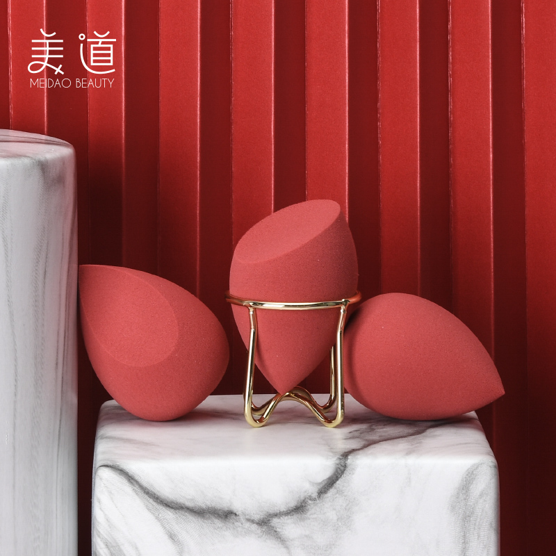 美道旗舰店美妆蛋架子粉扑海绵彩妆蛋化妆蛋蛋不吃粉超软收纳盒套装干湿两用3