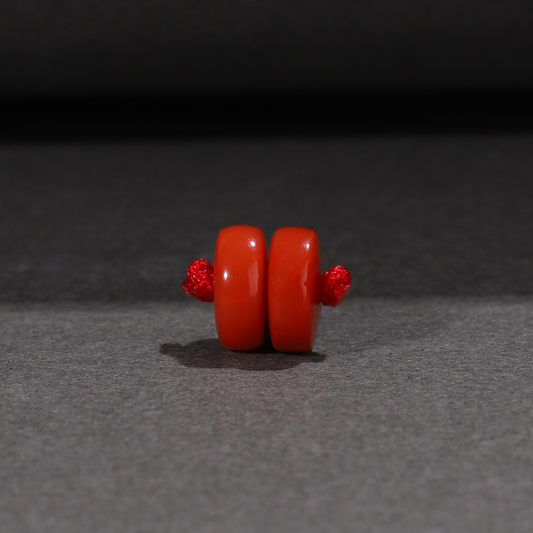 毕业级南红对珠瓦西隔片8mm隔珠7mm散珠 玛瑙纯色柿子红满肉腰珠 - 图2