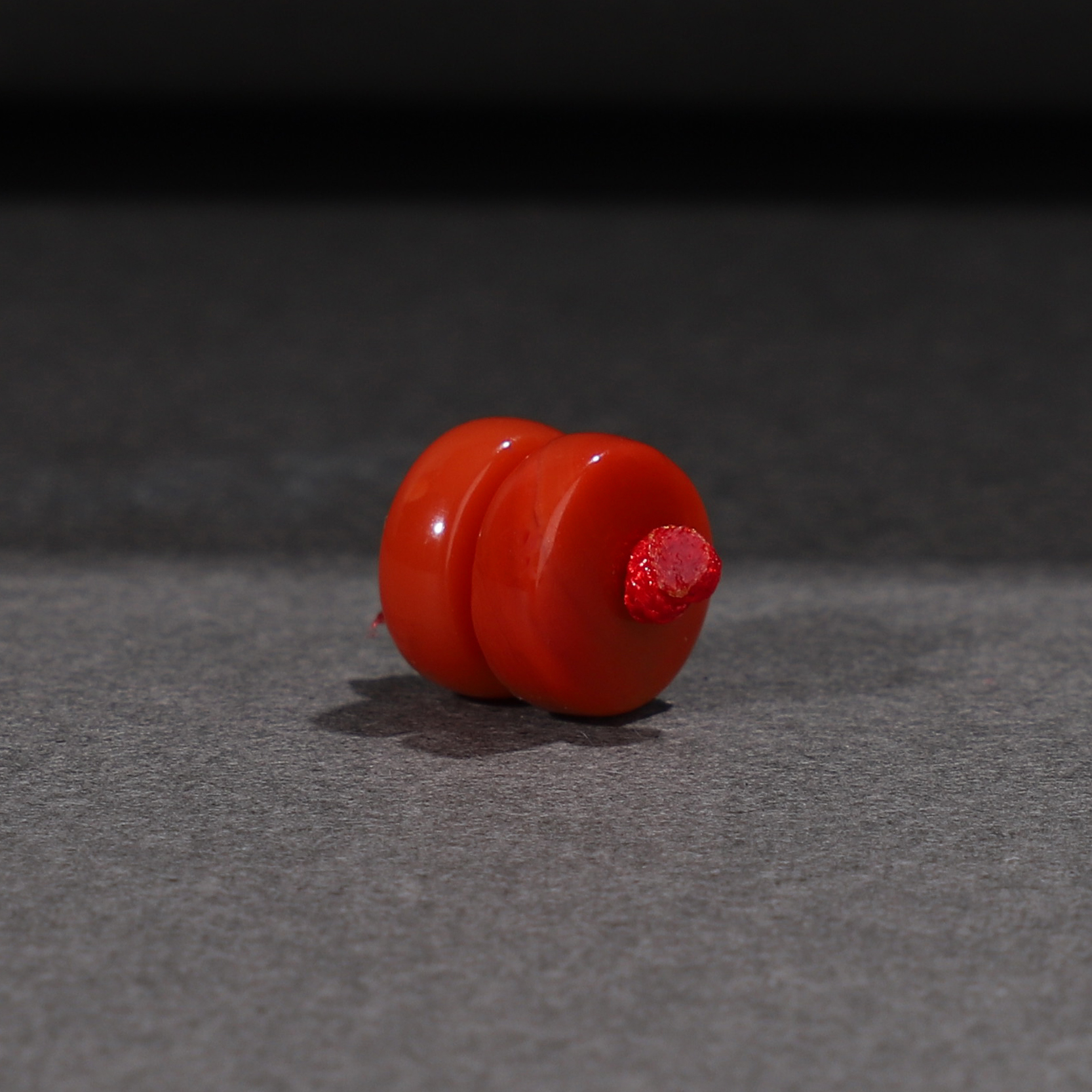 毕业级南红对珠瓦西隔片8mm隔珠7mm散珠 玛瑙纯色柿子红满肉腰珠 - 图0