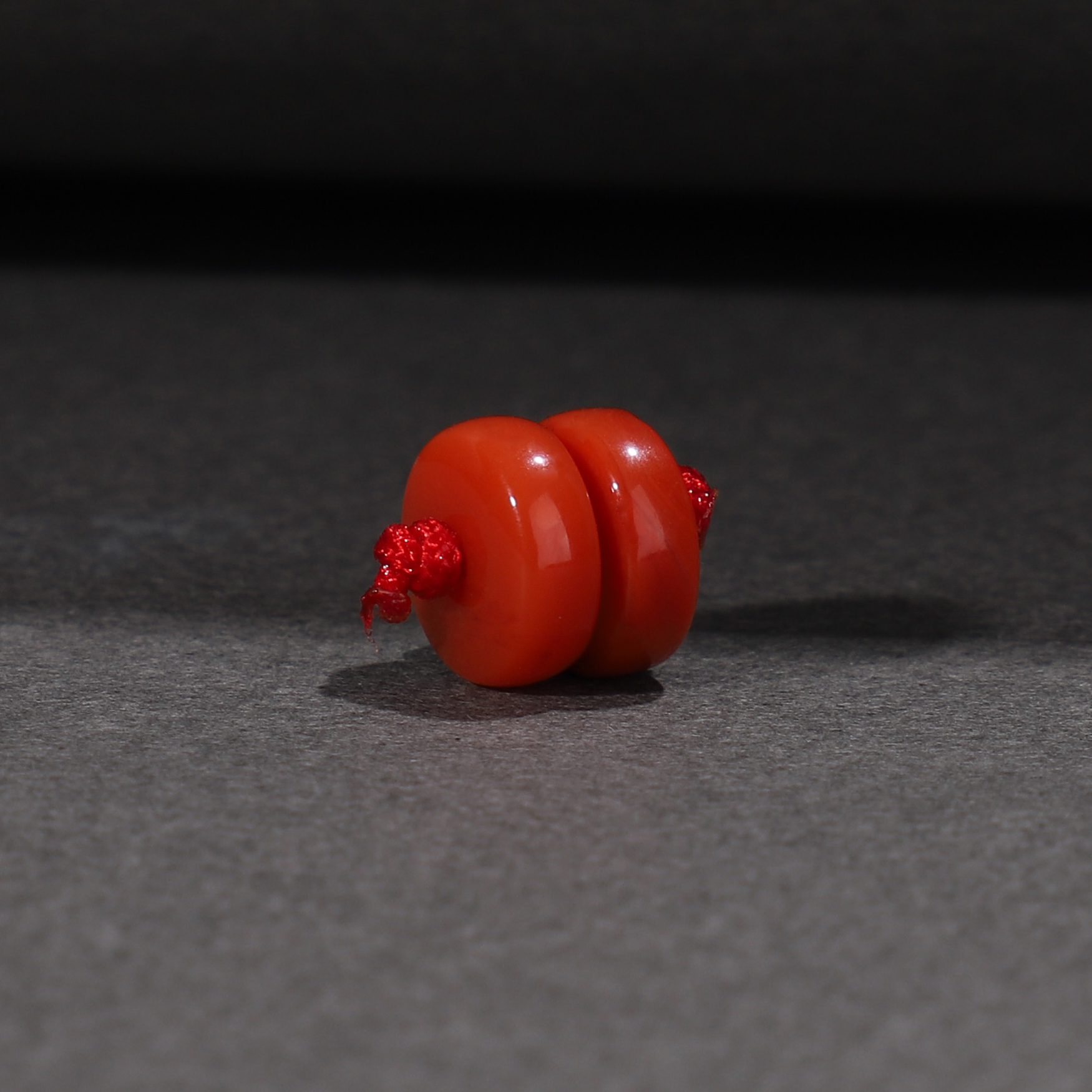 毕业级南红对珠瓦西隔片8mm隔珠7mm散珠 玛瑙纯色柿子红满肉腰珠 - 图1