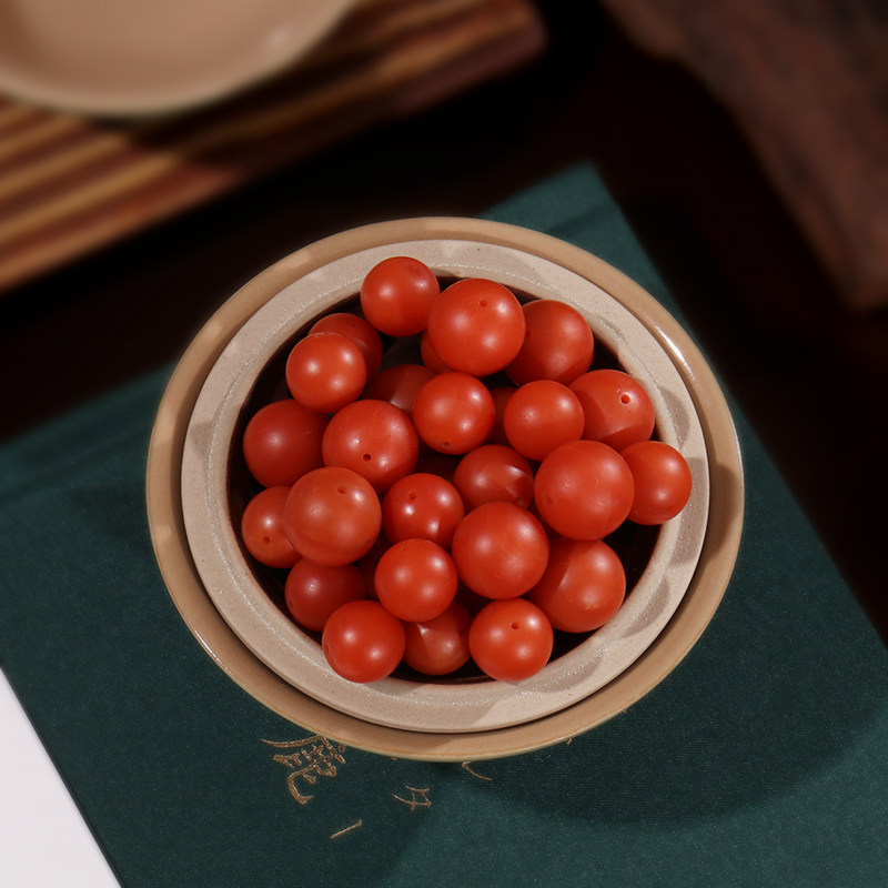 保山南红散珠原矿玛瑙圆珠子满肉柿子红老矿南红佛头隔珠单珠顶珠,淘宝优惠券,粉丝福利购,淘宝优惠卷