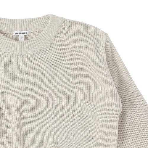 benebene韩国童装秋冬新款婴儿纯色针织T恤男女童圆领长袖毛衣 - 图3