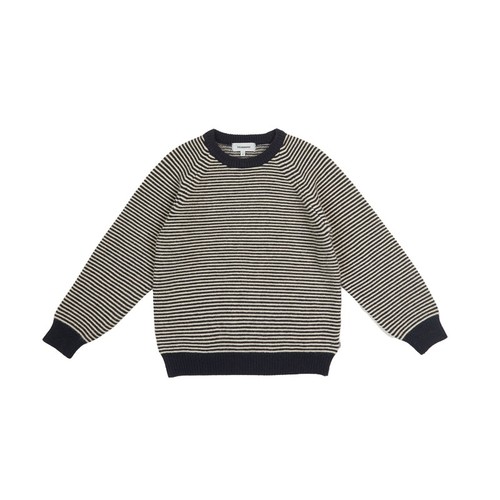 bbeeeenn韩国童装冬季新品儿童加厚条纹针织套头衫男女童毛衣 - 图0
