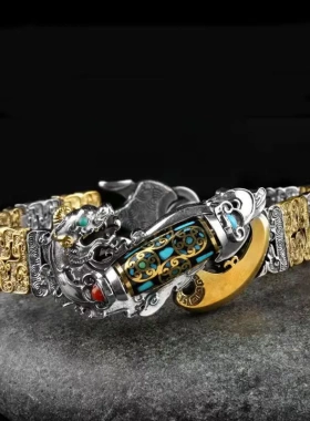 九眼天珠貔貅手链男士转运复古个性潮人大气国潮小众设计直销