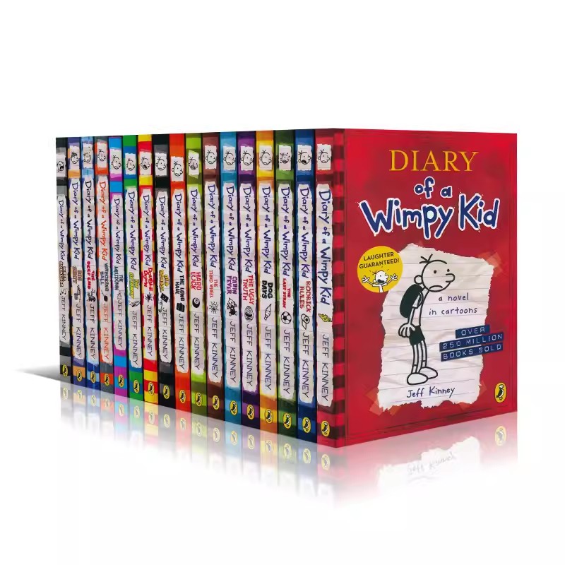 英文原版小屁孩日记Diary Of A Wimpy Kid 1-17册英版英语章节桥梁书Jeff Kinney美国初中小学生课外读物漫画小说 7-12岁中图西安-图3