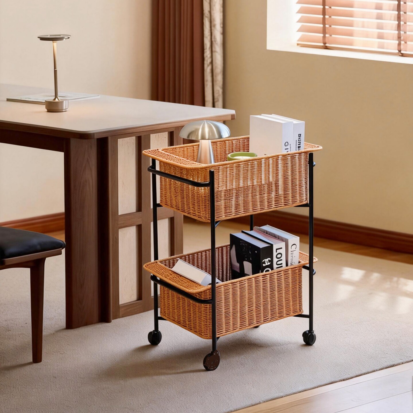 置物架零食收纳架推车落地客厅沙发边几移动推拉卫生间浴室收纳筐