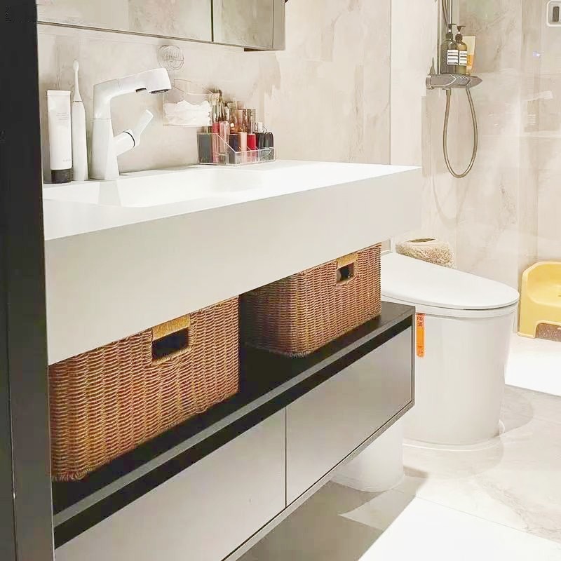 酒店风浴室柜下编织收纳筐卫生间浴巾毛巾收纳篮仿藤编置物收纳篮,淘宝优惠券,粉丝福利购,淘宝优惠卷