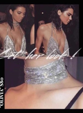 choker朋克风日本原宿水钻锁骨链