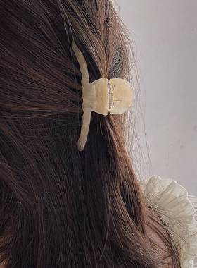 韩国简约醋酸发抓中小号鲨鱼夹人鱼色法式发夹后脑勺扎半头抓夹女