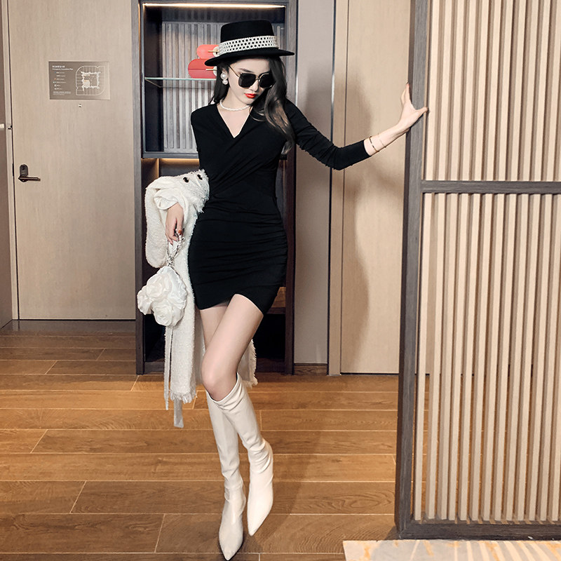 欧洲站小个子名媛气质包臀裙连衣裙 ruuhee连衣裙