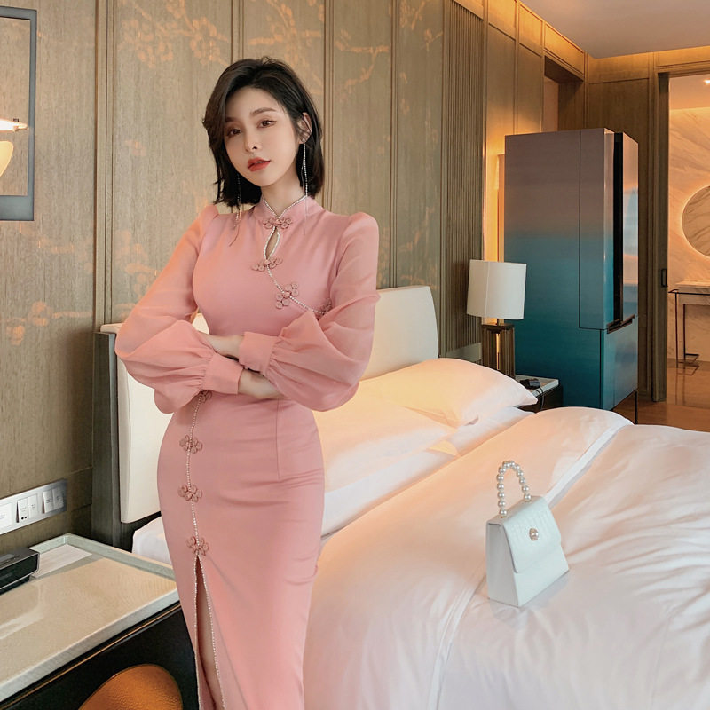 欧洲站炸街改良旗袍2021年连衣裙 ruuhee连衣裙