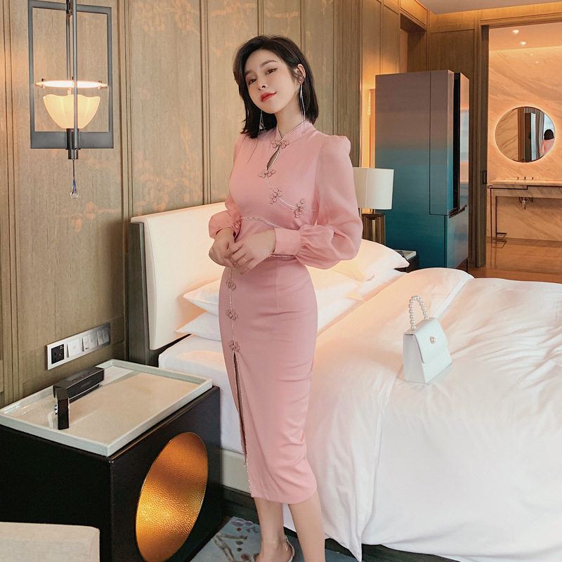 欧洲站炸街改良旗袍2021年连衣裙 ruuhee连衣裙