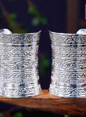 苗族银手镯古风百搭气质典雅苗银手镯手臂手环苗疆异域风少女配饰