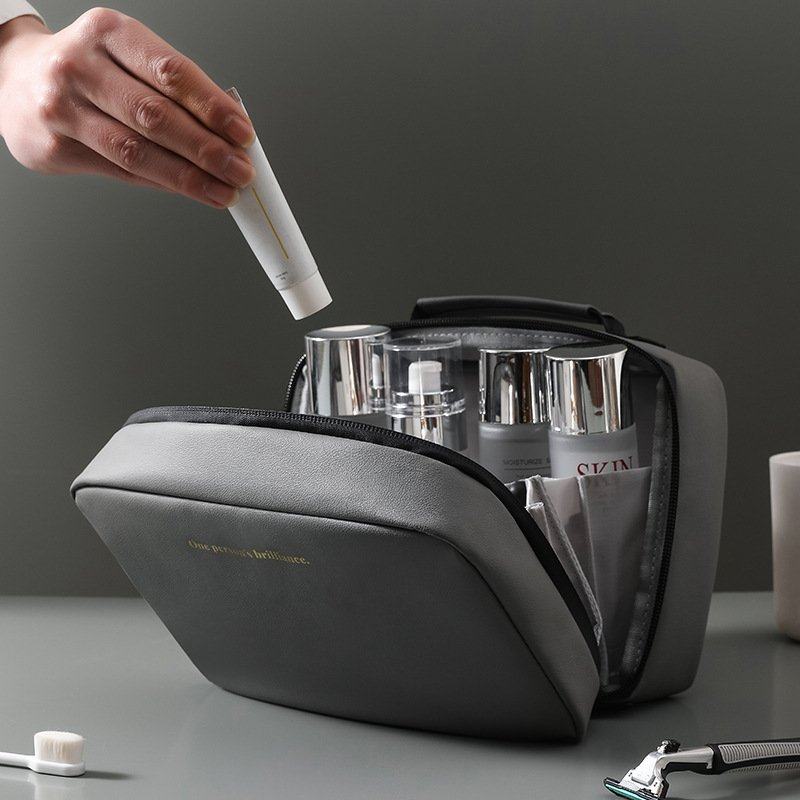 新品 PU大容量风琴开口洗漱包男士旅行洗漱包防水收纳包,淘宝优惠券,粉丝福利购,淘宝优惠卷