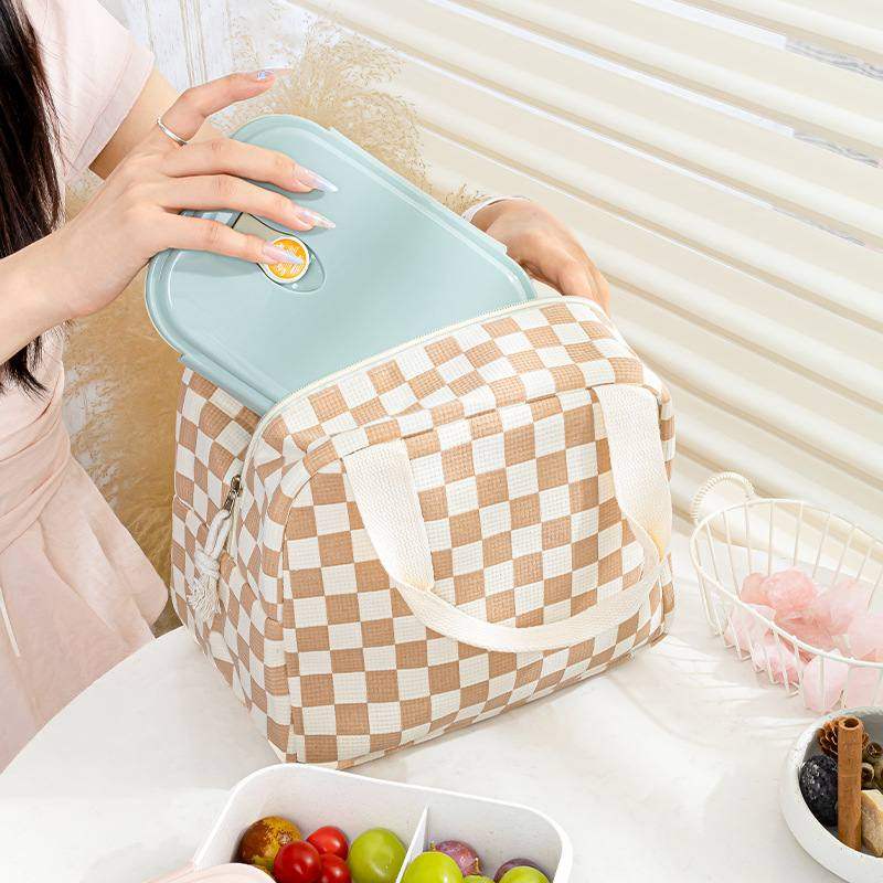 新款手提保温袋灯芯绒便当印花大容量学生上班包便携饭盒袋午餐包,淘宝优惠券,粉丝福利购,淘宝优惠卷