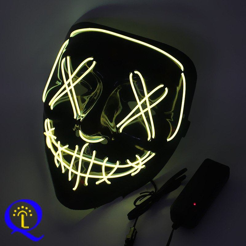 国内亚马逊EL冷光发光面具鬼恐怖万圣狂欢节字血面罩LED带舞会V,淘宝优惠券,粉丝福利购,淘宝优惠卷