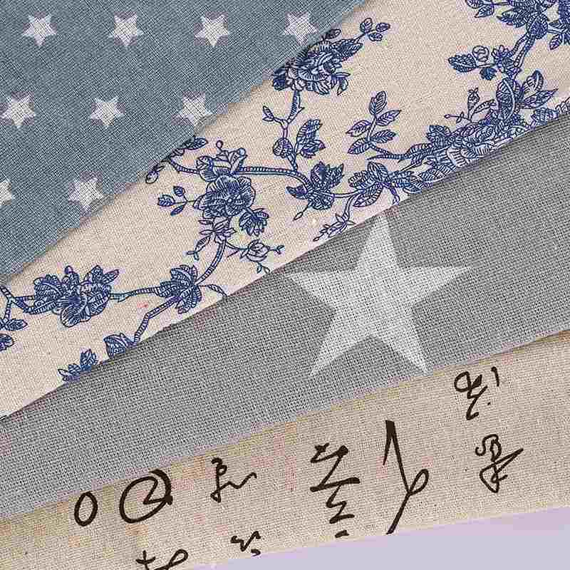 新品 文艺星星瓷印花麻布图案涤棉布桌布沙发布靠枕仿亚麻布料,淘宝优惠券,粉丝福利购,淘宝优惠卷