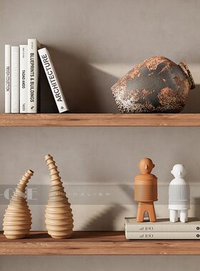 侘寂中古风陶瓷高级感小众艺术摆件酒店民宿客厅装饰品开放格陈列