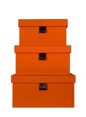 轻奢样板房间衣柜收纳箱衣帽间收纳盒皮质整理箱储物盒摆装饰设件