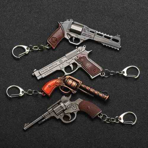 1pc Cool Game Pistol Shape Keychain Metal P92 R45 R1895 Mode - 图3