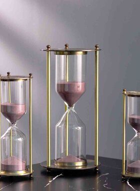 儿童创意金属时间沙漏办公室装饰饰品迷你5分钟流沙瓶倒计时管理
