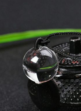天然白水晶单珠吊坠圆珠气质百搭水晶球能量消磁手工绳