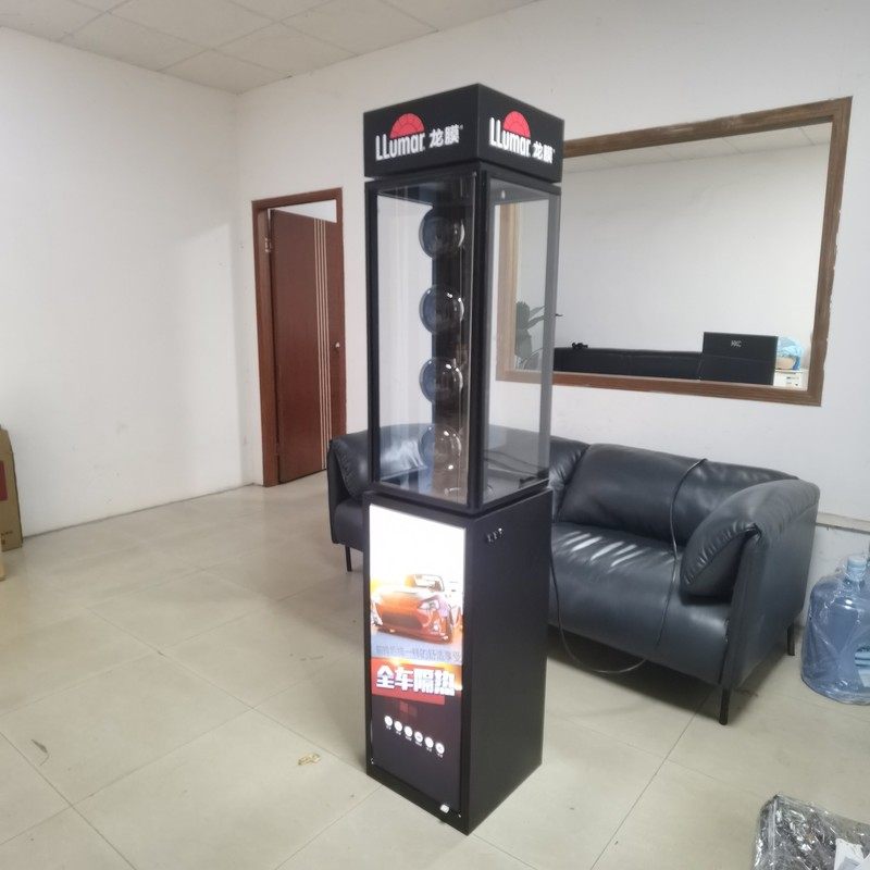 工厂直销铁质旋转展架汽车贴膜太阳膜测试展柜,淘宝优惠券,粉丝福利购,淘宝优惠卷