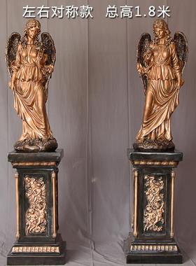 仿古白玻璃钢女神天使雕塑 欧式艺术落地摆件家居婚庆