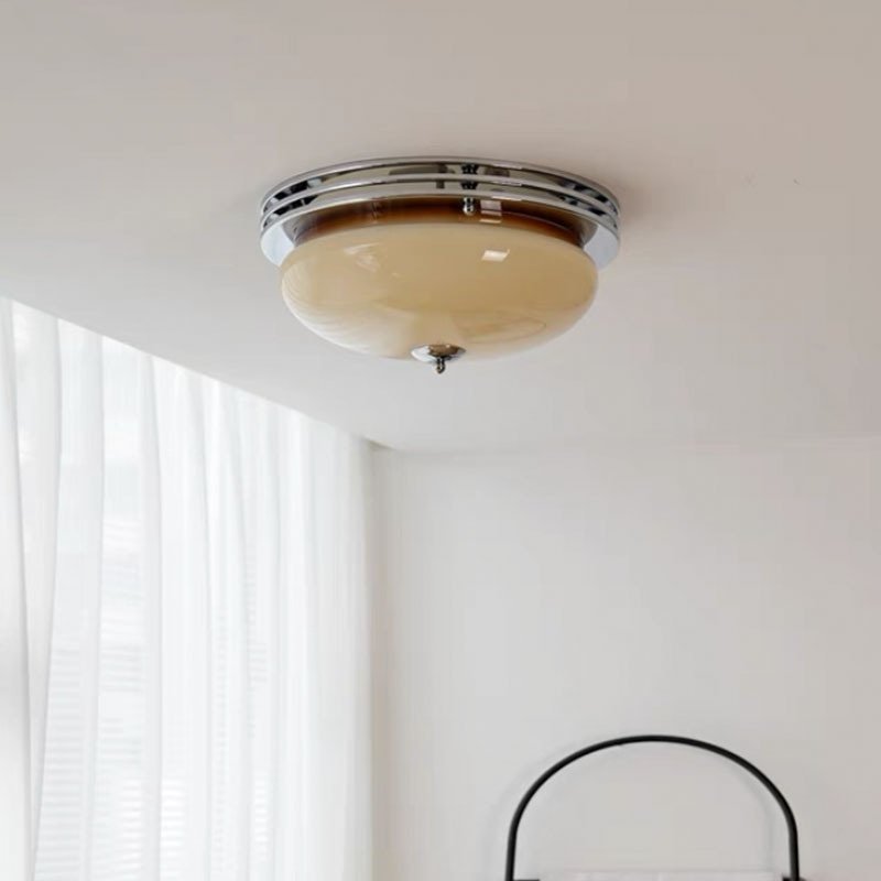 中古卧室吸顶灯法式包豪斯复古主卧次卧灯奶油风玻璃蛋挞护眼灯具,淘宝优惠券,粉丝福利购,淘宝优惠卷