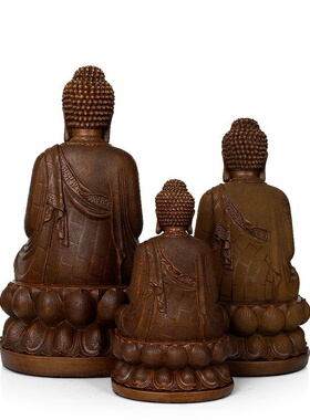 如来佛祖像摆件仿木雕释迦牟尼桌面供奉家用大日如来阿弥陀佛工艺