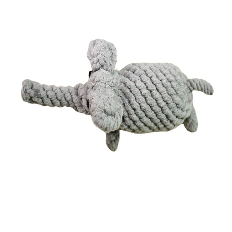 手工编织狗狗玩具厂家批发象咬宠物玩具灰色宠物用品批发啃绳棉小,淘宝优惠券,粉丝福利购,淘宝优惠卷
